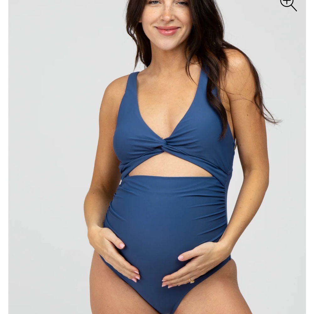 COPY - Pink Blush Maternity One Piece Swim - Picture 4 of 5